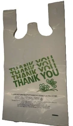 Reusable White T-Shirt Plastic Bag 12"x7"x22" 2.25mil - 200ct