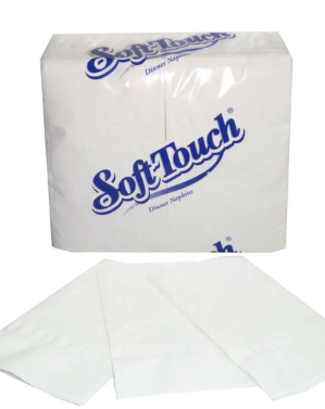 SoftTouch - Dinner Napkin 2-Ply Embossed 15x17" WHITE (Khan Giay) - 3000ct