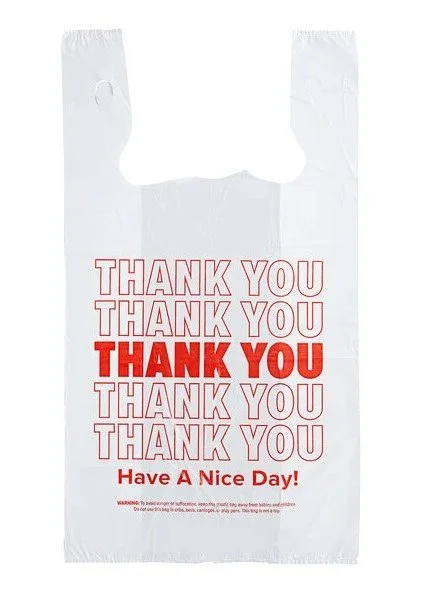 T-Shirt Plastic Bag 15"x7"x26" 18 MIC