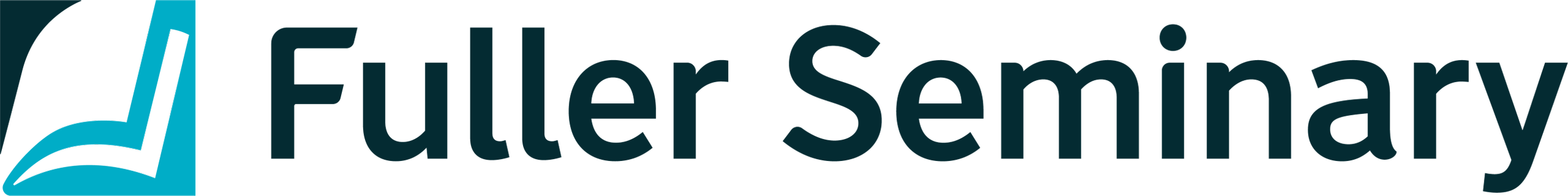 Fuller Seminary logo with turquoise musical-note symbol and dark teal text