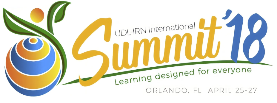 Marketing logo for the 2018 International UDL-IRN.