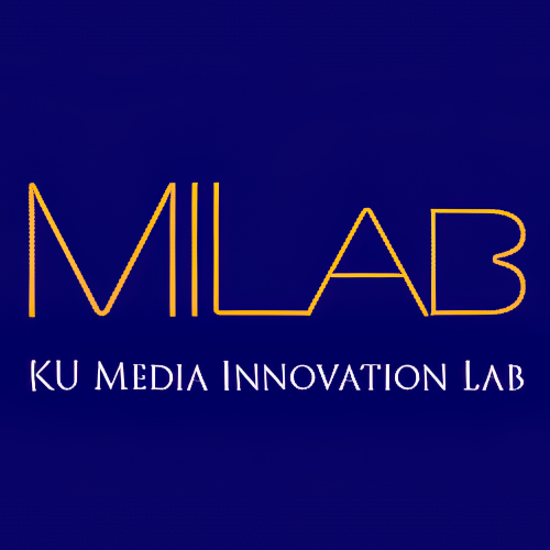 Branding logo for MILAB, the KU Media Innovation Lab at the University of Kansas.