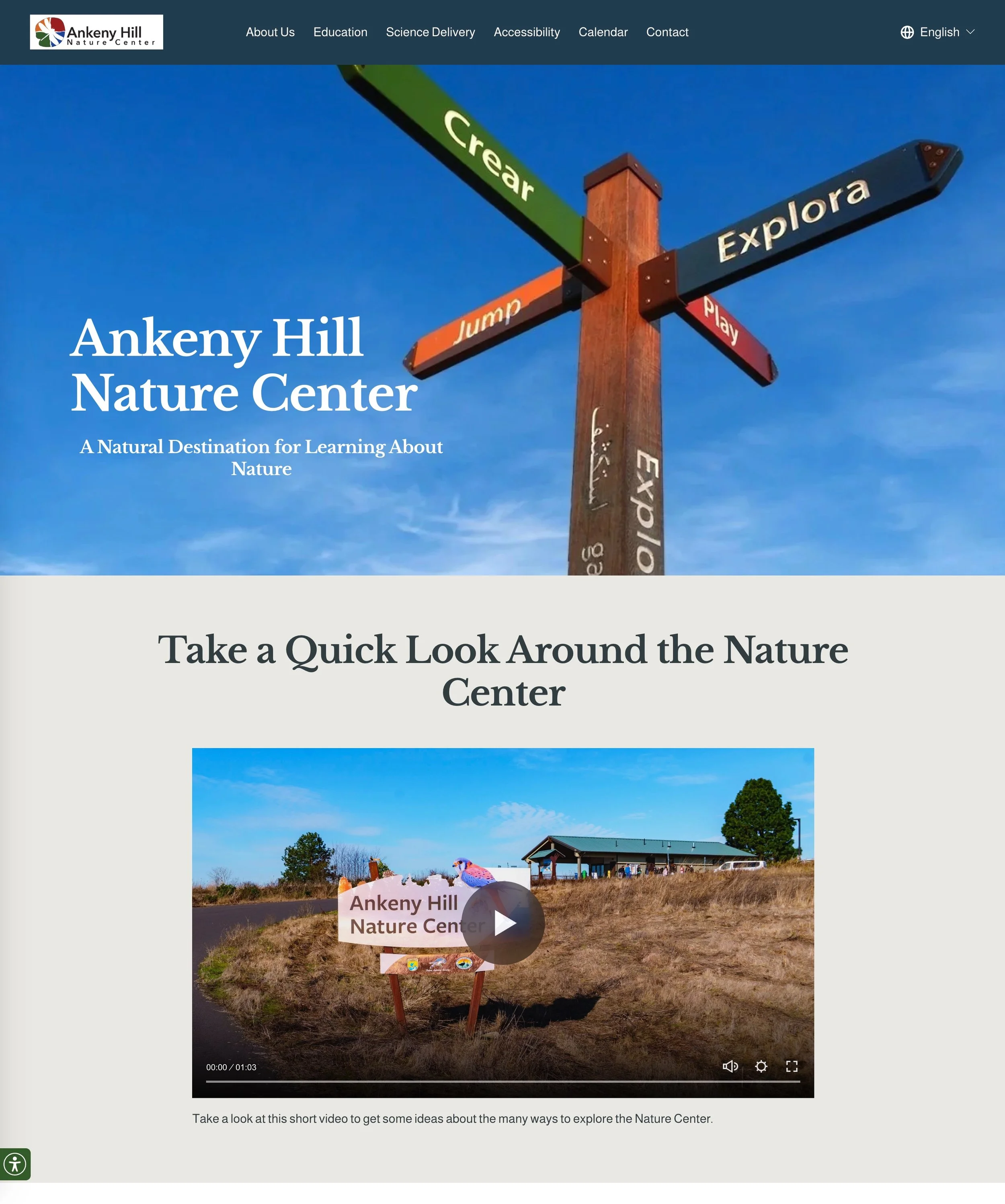 Responsive web design for a U.S. Fish & Wildlife Service public facility focused on nature and environmental learning.  Click on the site image above to view the full site online.