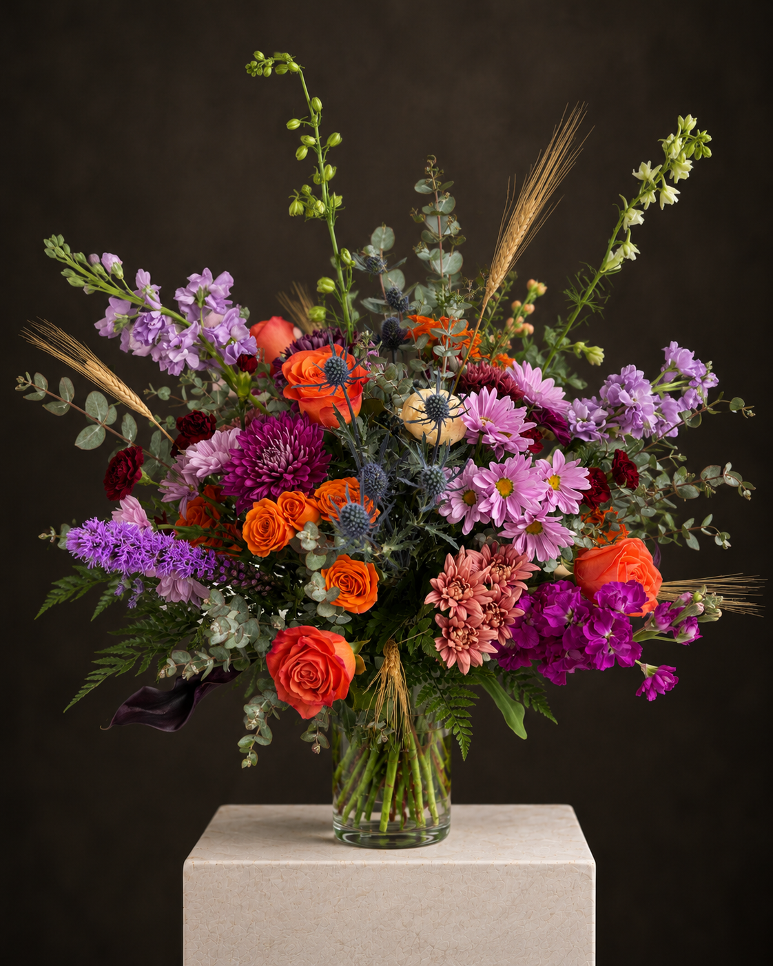 Moody Orange and Lavender Garden Bouquet.png
