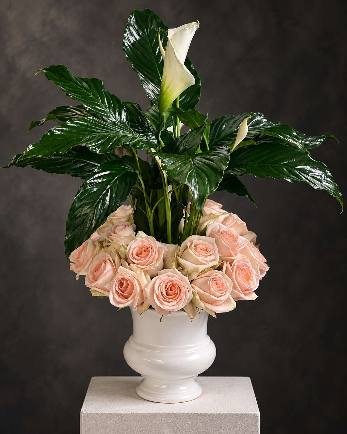 Moody Peace Lily and Blush Roses.png