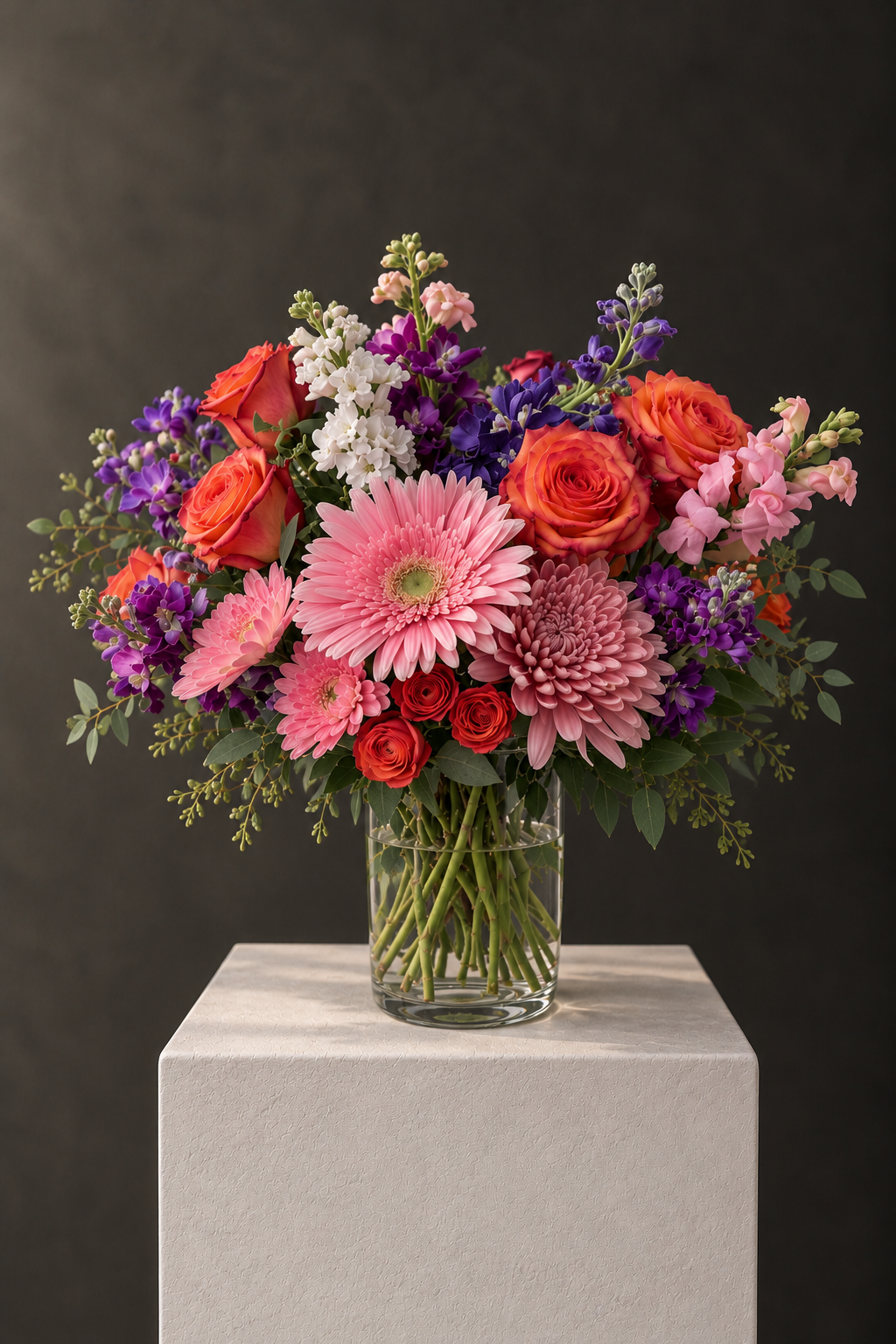 Elegant Mixed Bouquet in Glass Vase.png