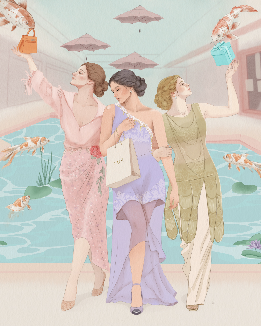 The Three Graces | Fashion Illustration