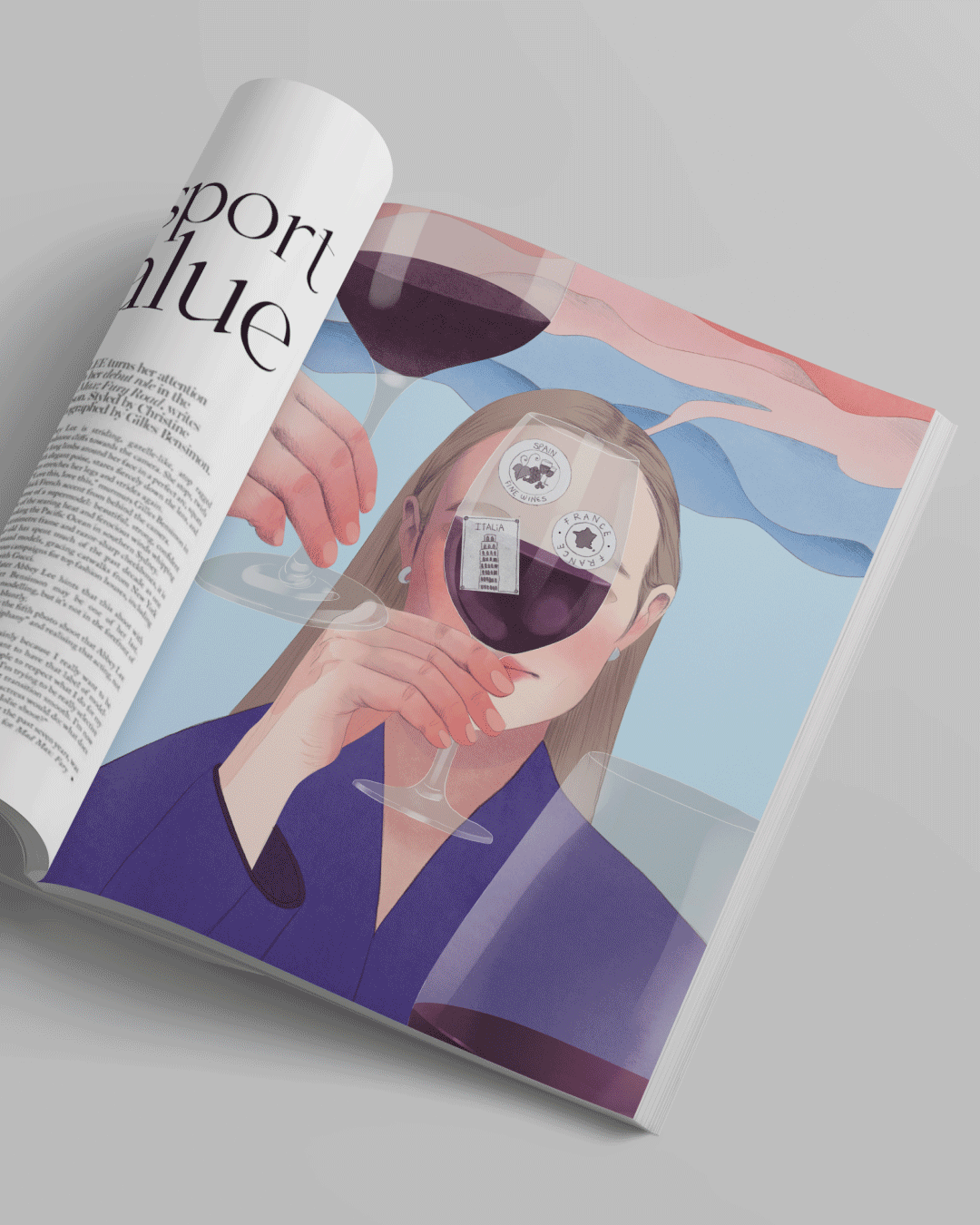 Chin Chin | Wine & Travel Editorial Illustration