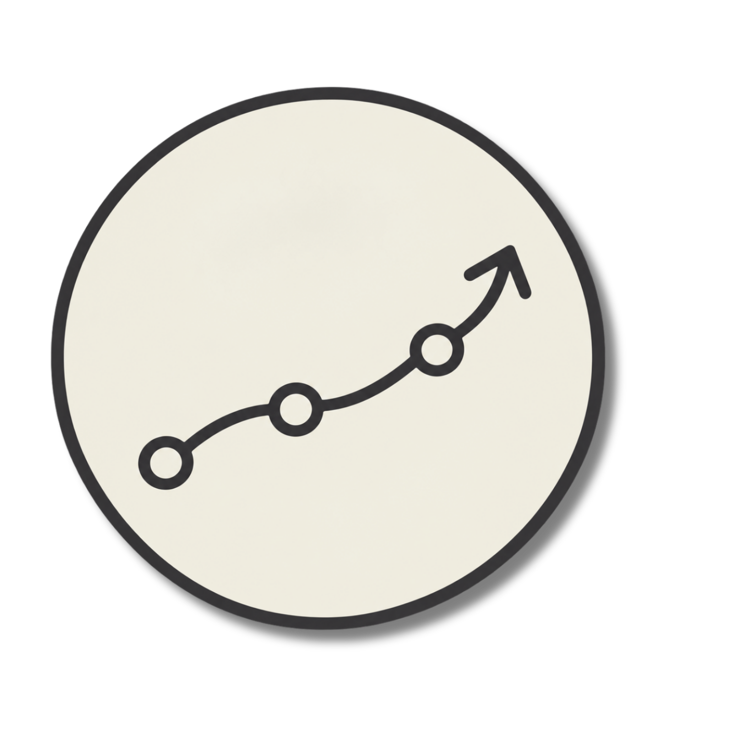 A clock with a rising arrow indicating growth or progress.