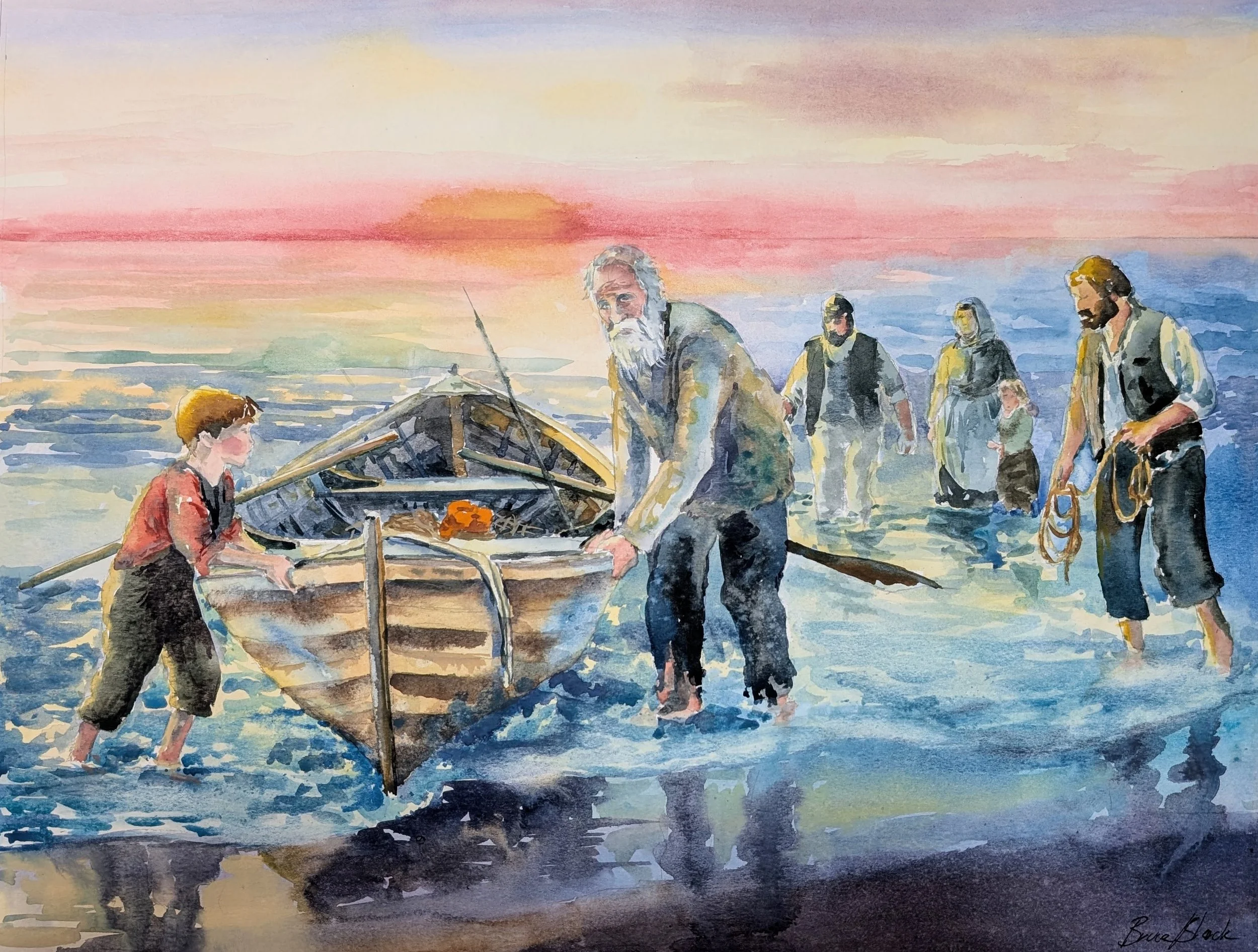 The Old Man Returns  -Watercolor (18" X 24")
