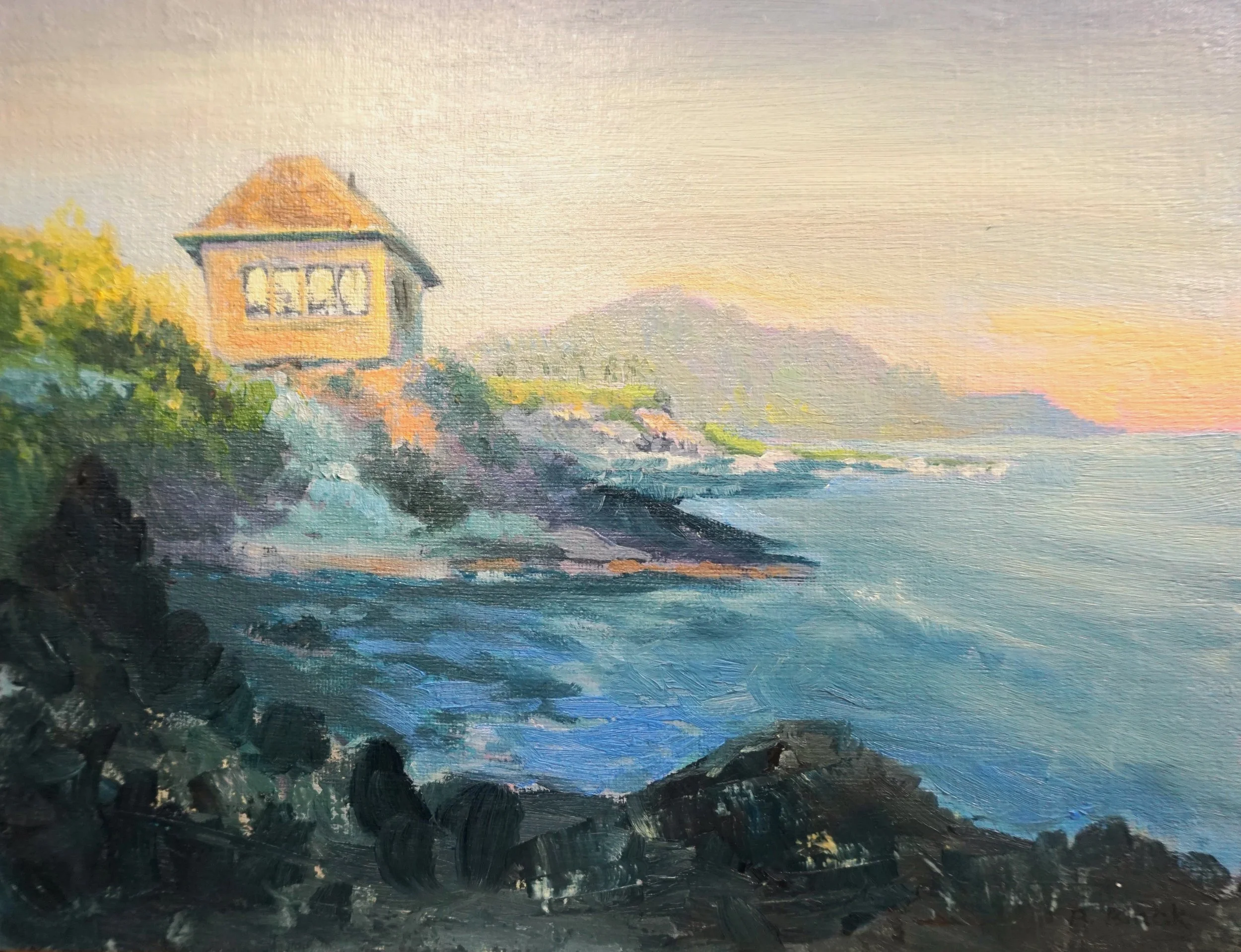 Cliff House On Maui - Oil coastal painting of Hawaii