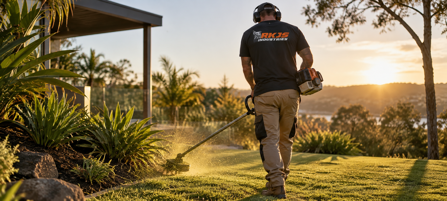 whipper snipping mowing