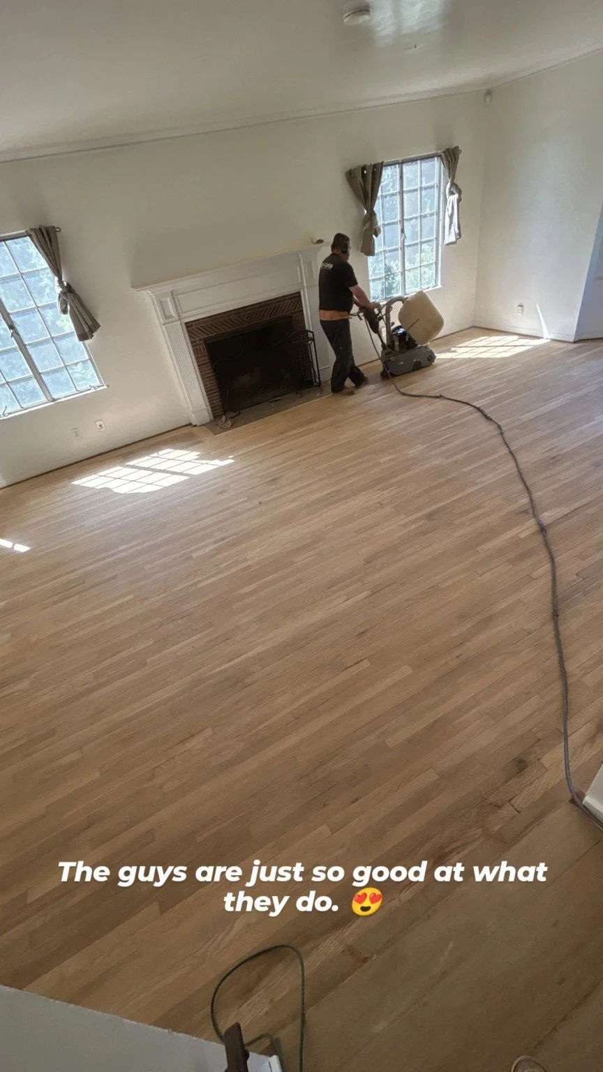 Hardwood sanding — work in progress.