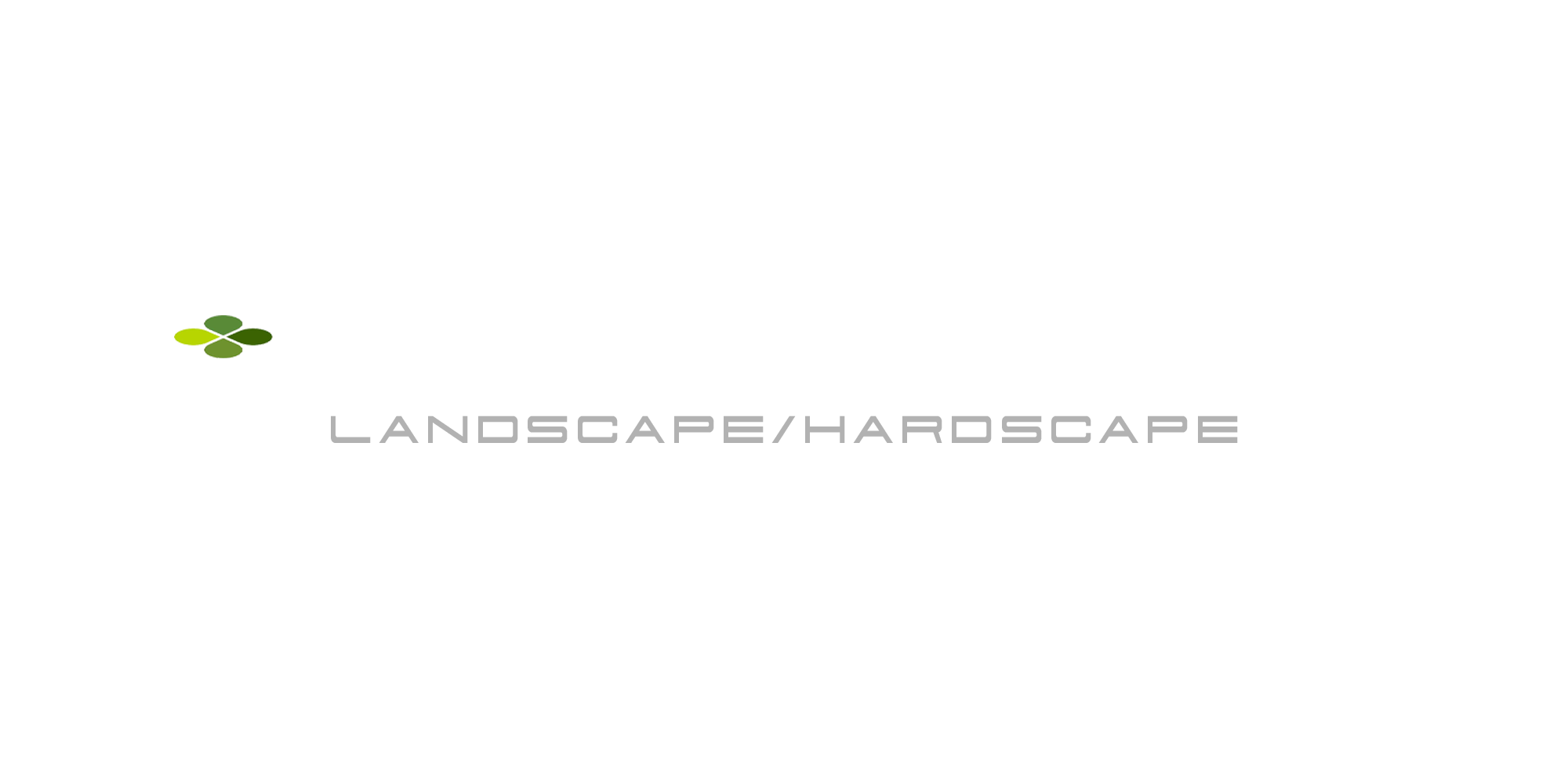 Logo for Concrete & Cover Landscape and Hardscape with a black background, featuring a stylized white emblem with green leaves and the company name in white and gray text.