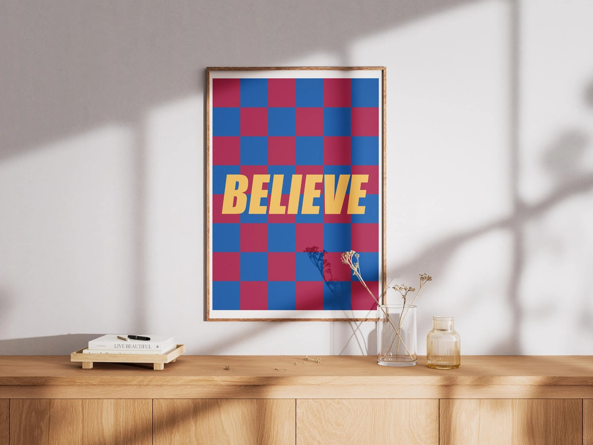 AFL Poster | Brisbane Lions Wall Art | Believe Quote | Digital Download