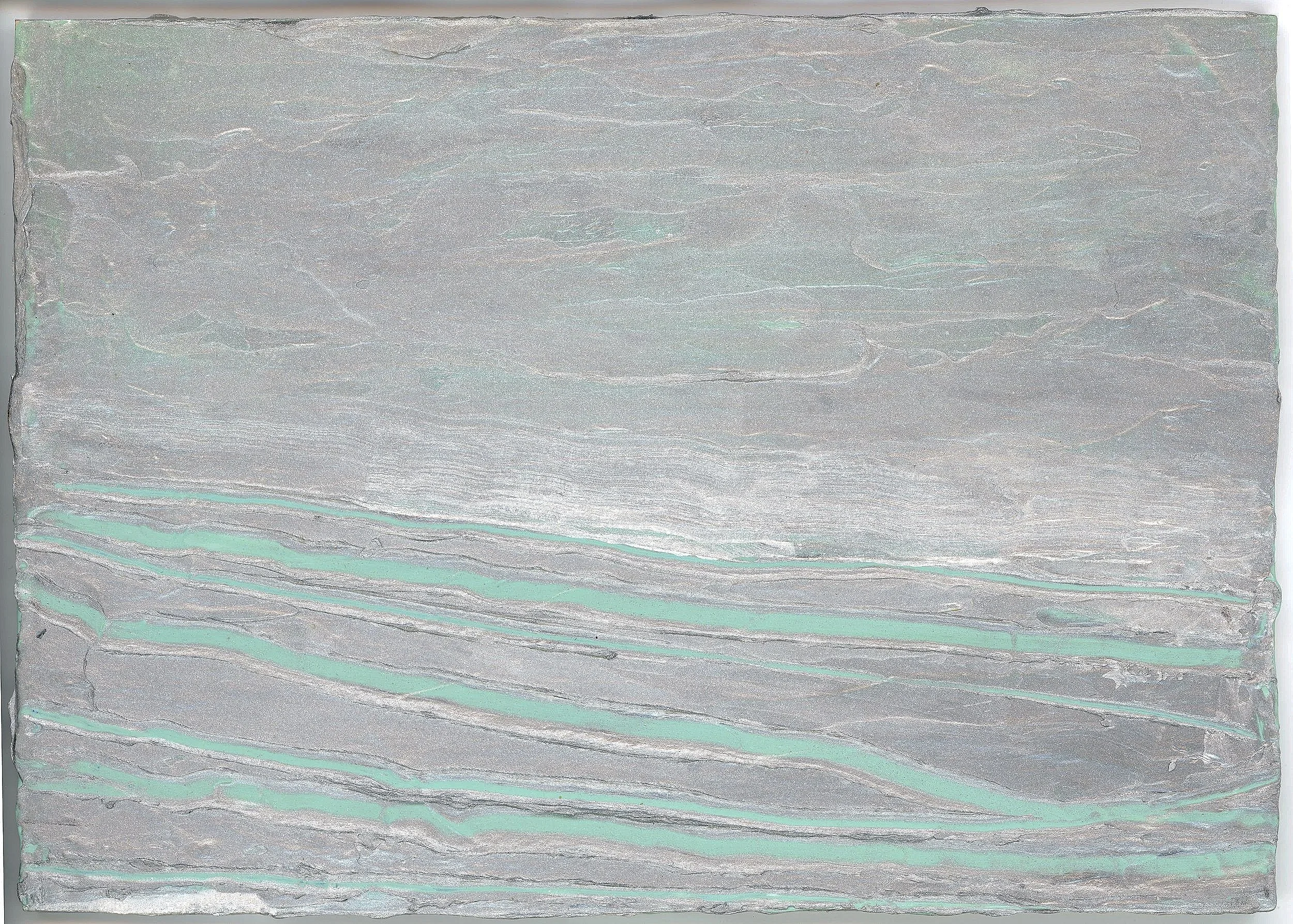Spanish Banks, 2024, Oil on Reclaimed Wood Champagne Box — 7x5 in.