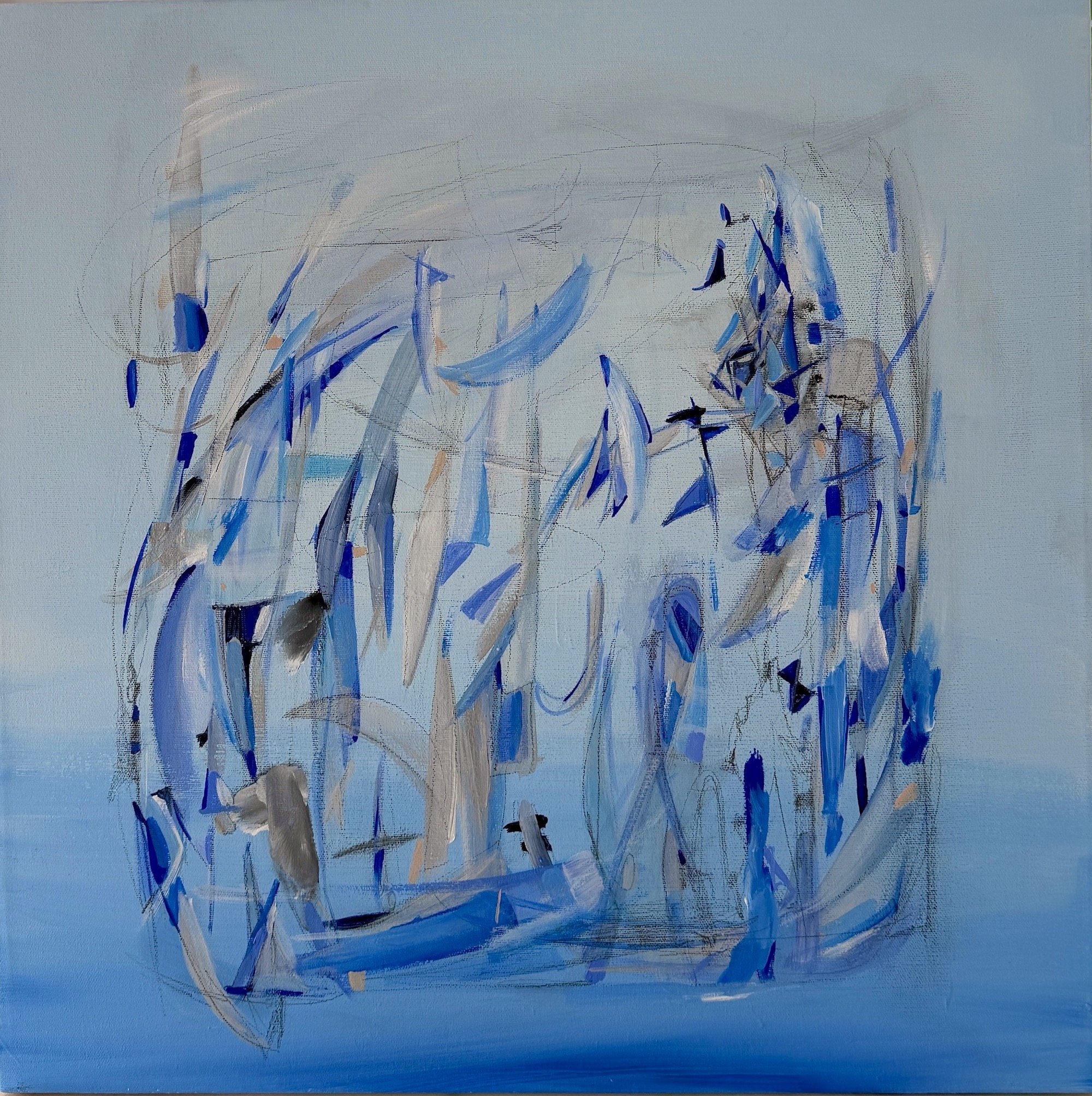 The Engineer, 2026, Graphite, Acrylic on Canvas — 24x24 in.