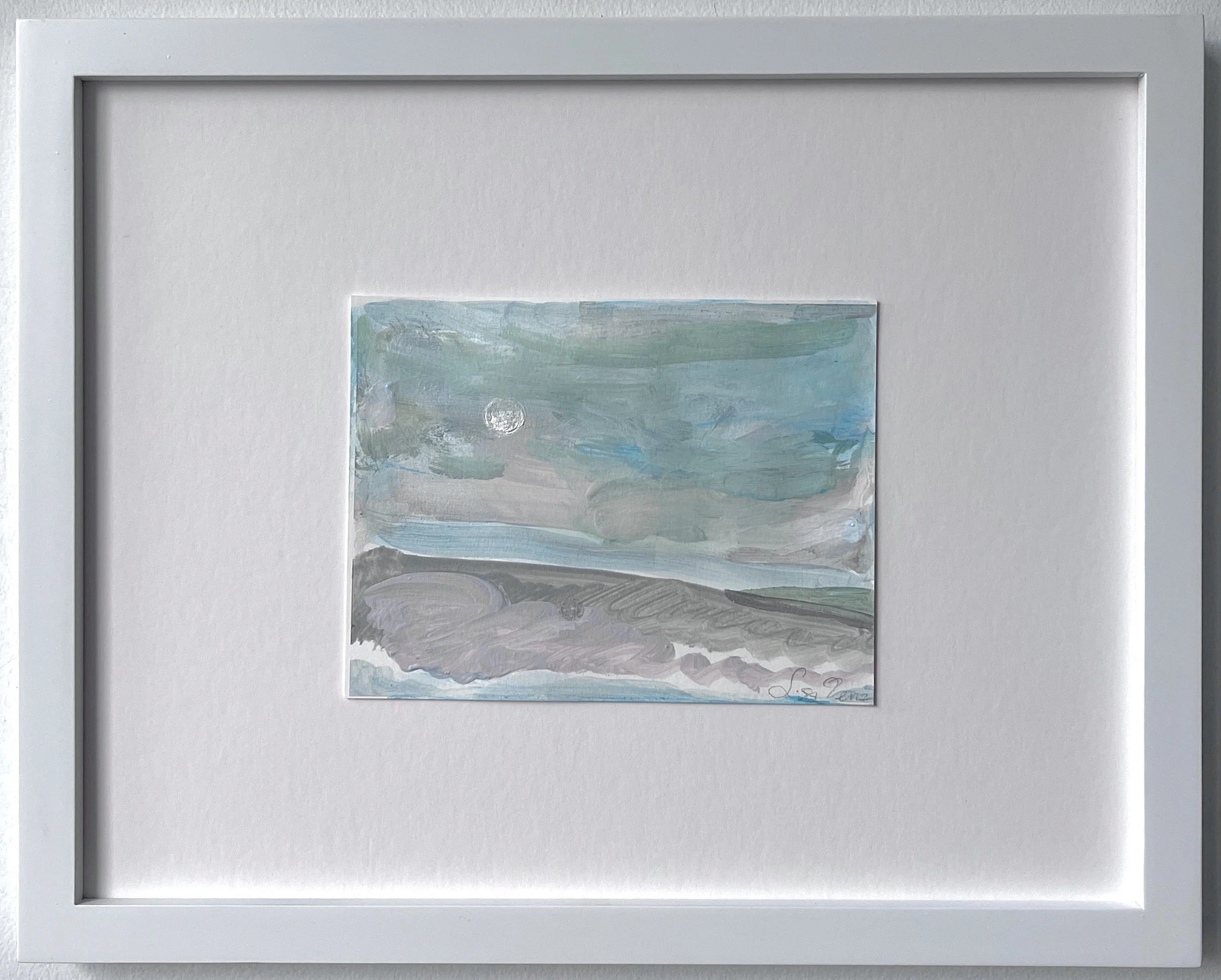 Moss Marine, 2024, Metallic Watercolour, Acrylic on Arches Hot Press 512t 300lb — 14x11 in.