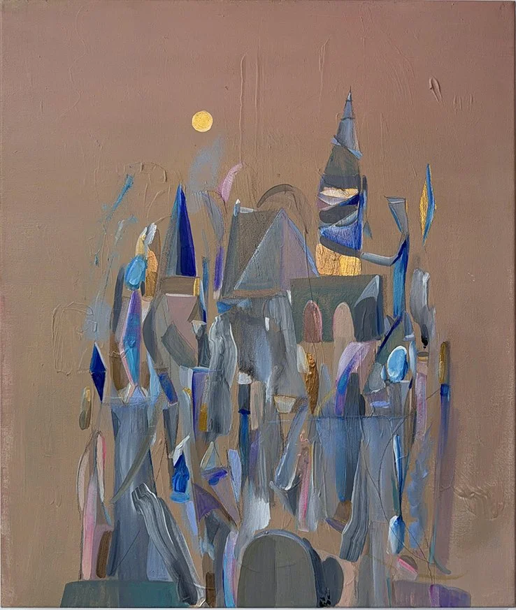 The Grow-ups Are Talking, Rose Register, 2026, Oil Stick and Acrylic on Canvas — 22x30 in.