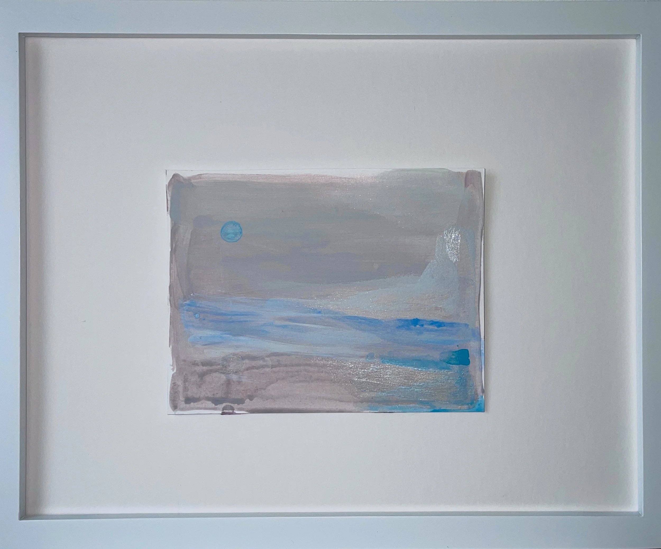 Soft Sea, 2024, Metallic Watercolour, Acrylic on Arches Hot Press 512t 300lb — 14x11 in.
