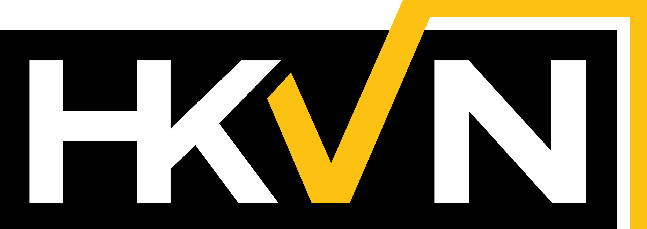HKKN logo with black, white, and yellow design elements.