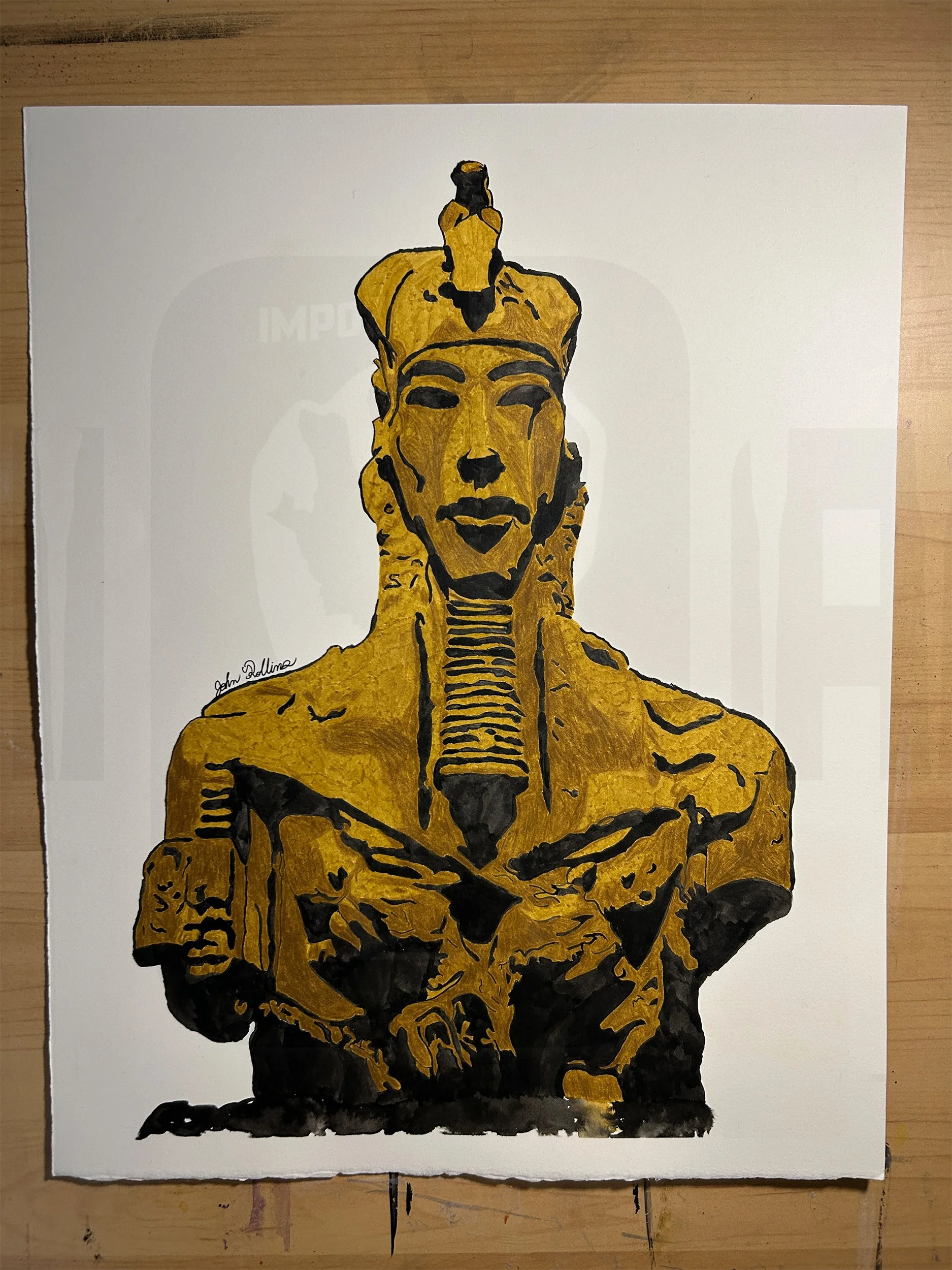 Akhenaten (Watercolor & Ink)