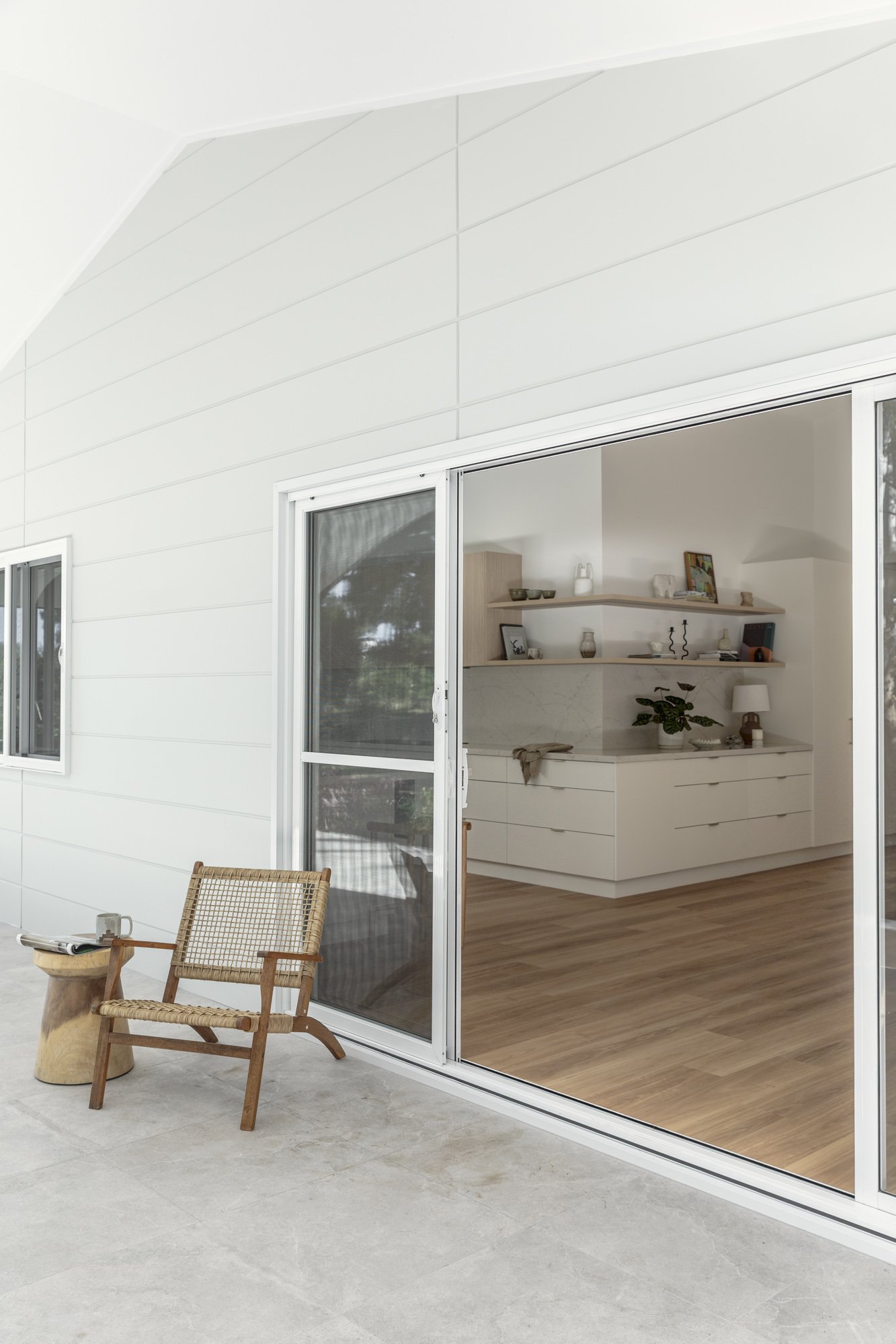Sliding doors from the covered deck into the new kitchen, Corrimal