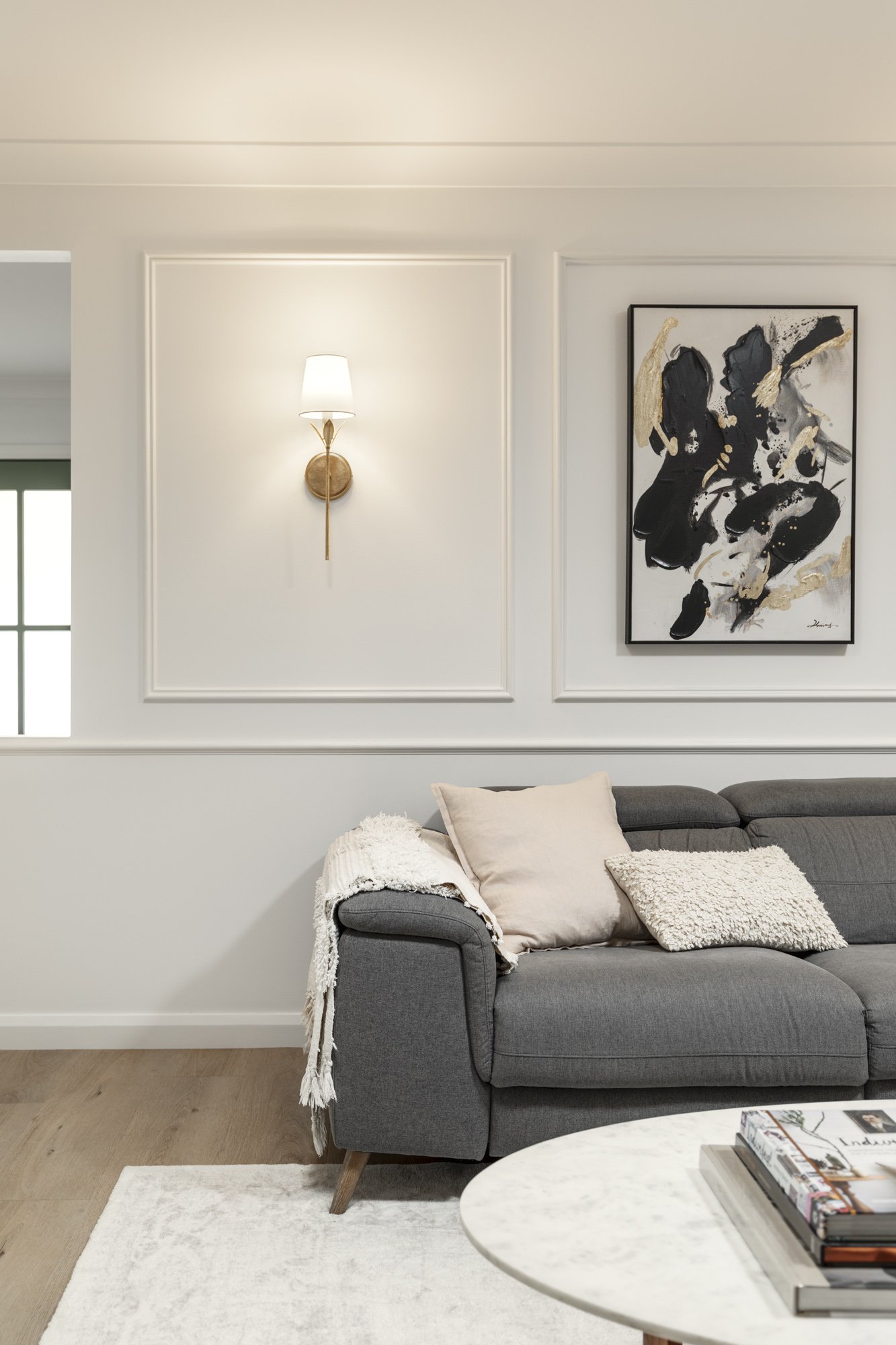 Wainscoting in a living room renovation in Albion Park