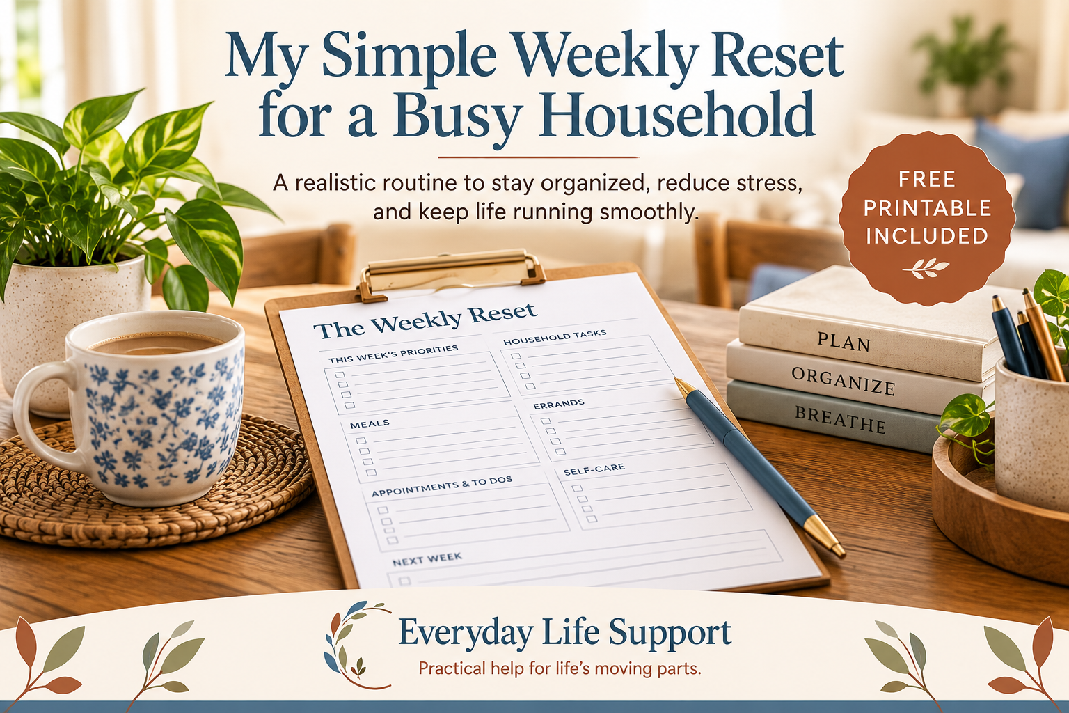 My Simple Weekly Reset for a Busy Household