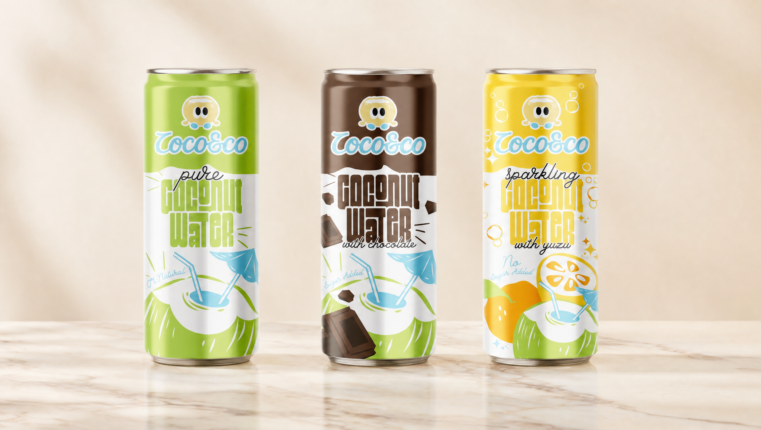 CoCo&Co Original, Chocolate and Sparkling Yuzu coconut water range