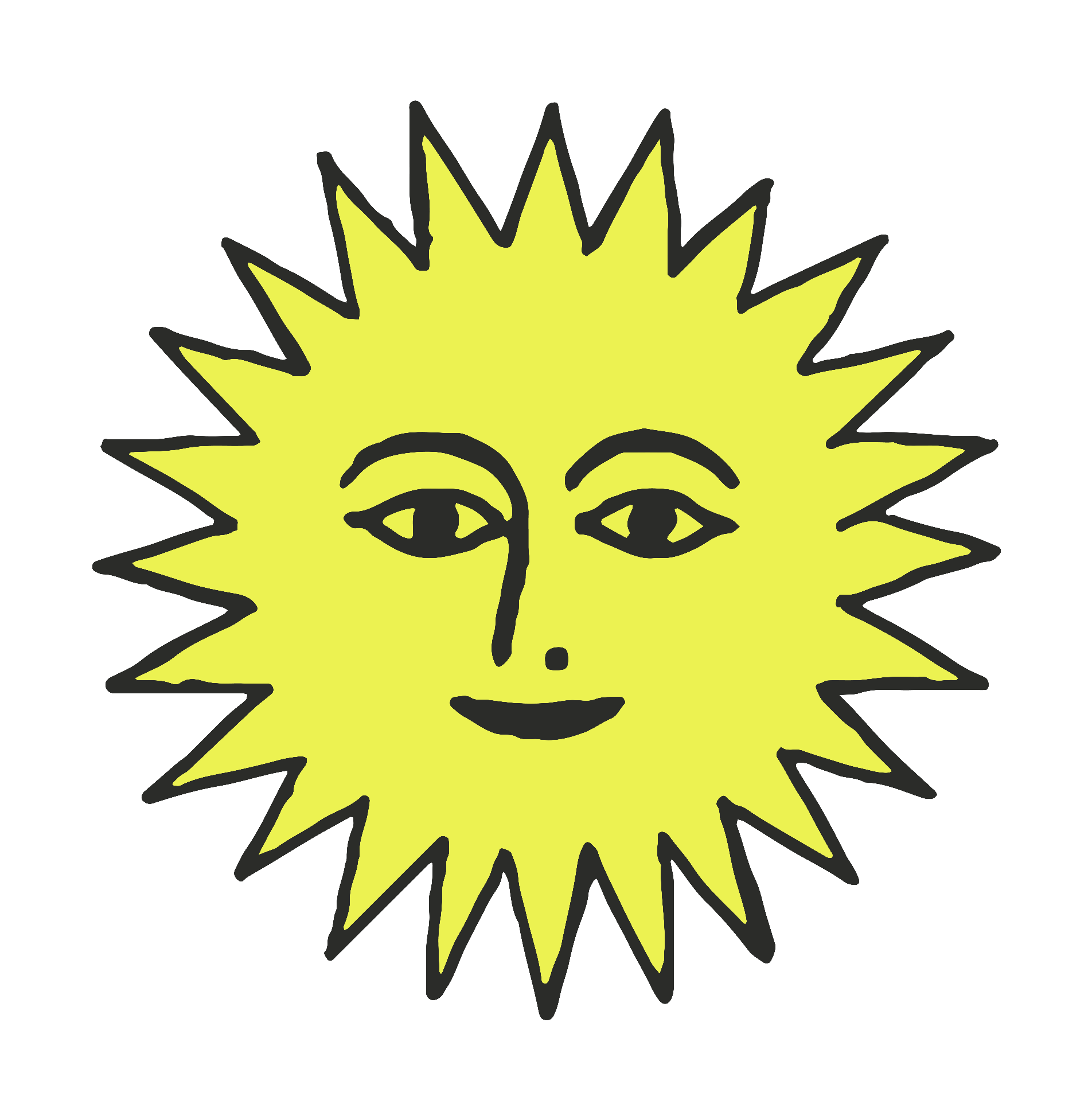 Illustration einer lachenden Sonne im traditional Tattoo Stil