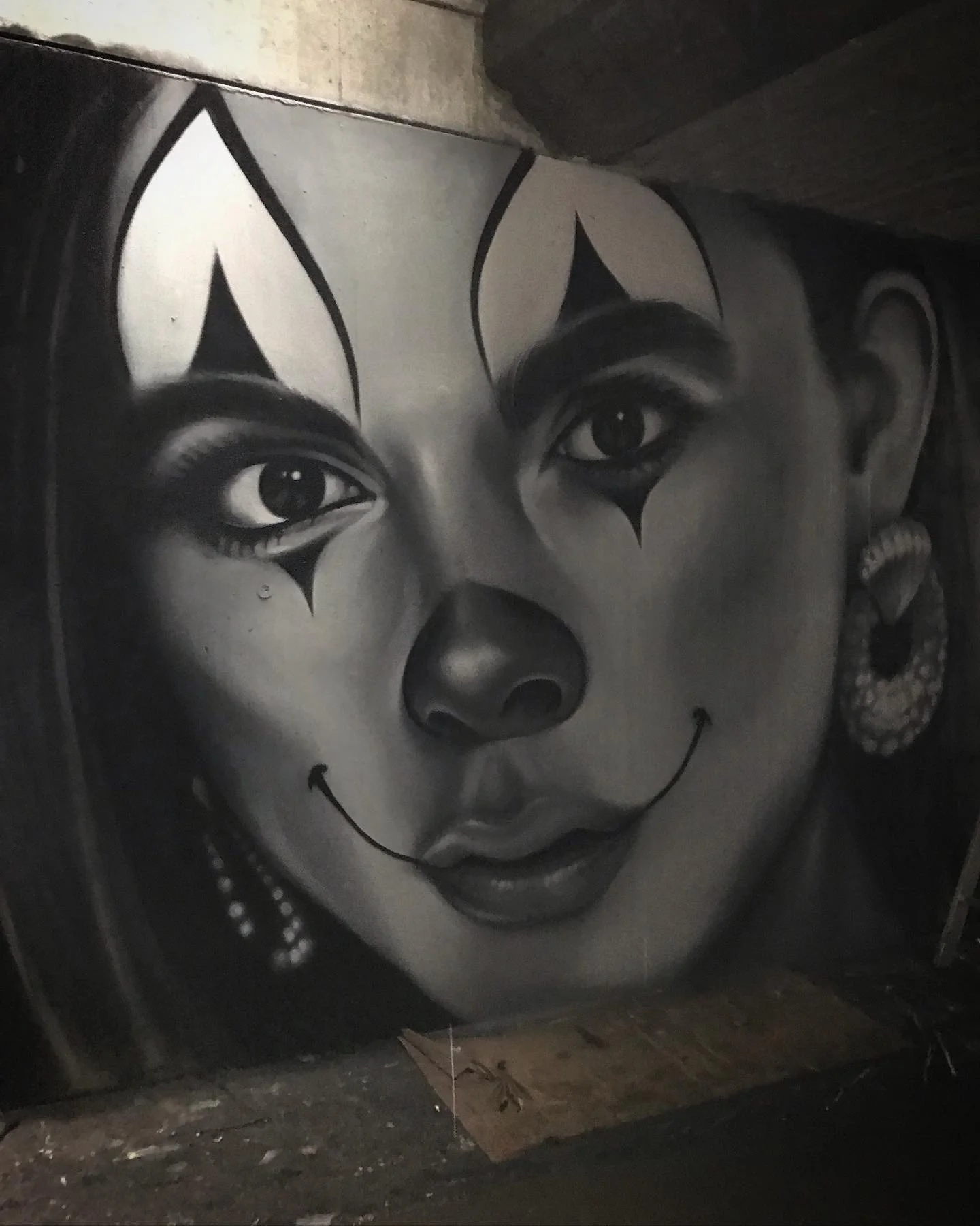 Chicano Stil Graffiti einer Clown Frau