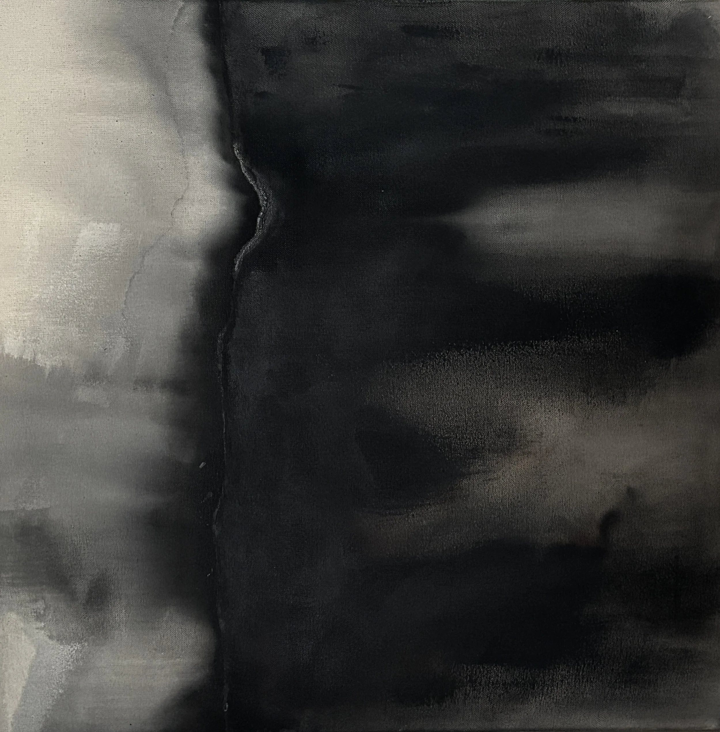 Abstract black and gray textured fabric with overlapping curved shadows