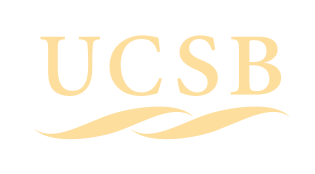 UCSB logo with gold lettering on a black background