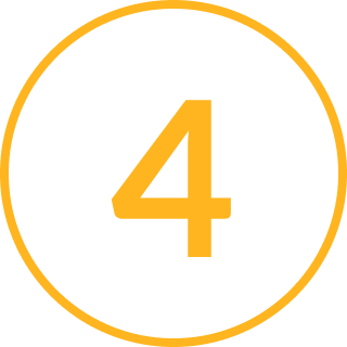 Number four inside a black circle with a yellow outline