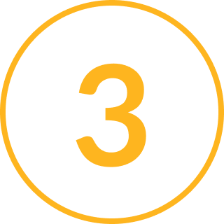 Yellow circle with the number 3 inside