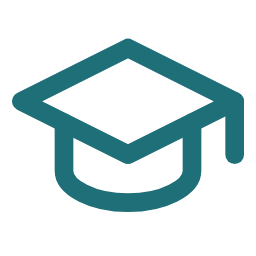 Teal graduation cap icon