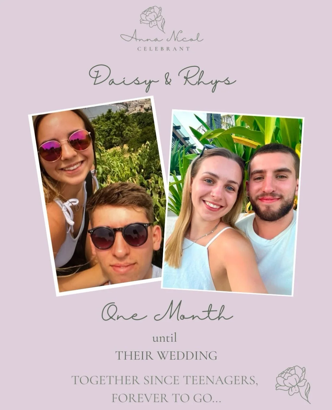 ✨ One month to go until Daisy &amp; Rhys tie the knot! 

I&rsquo;m putting the final touches to their ceremony, and it&rsquo;s been such a joy bringing their story to life. From meeting as teenagers to getting ready to say &ldquo;forever&rdquo;, ever