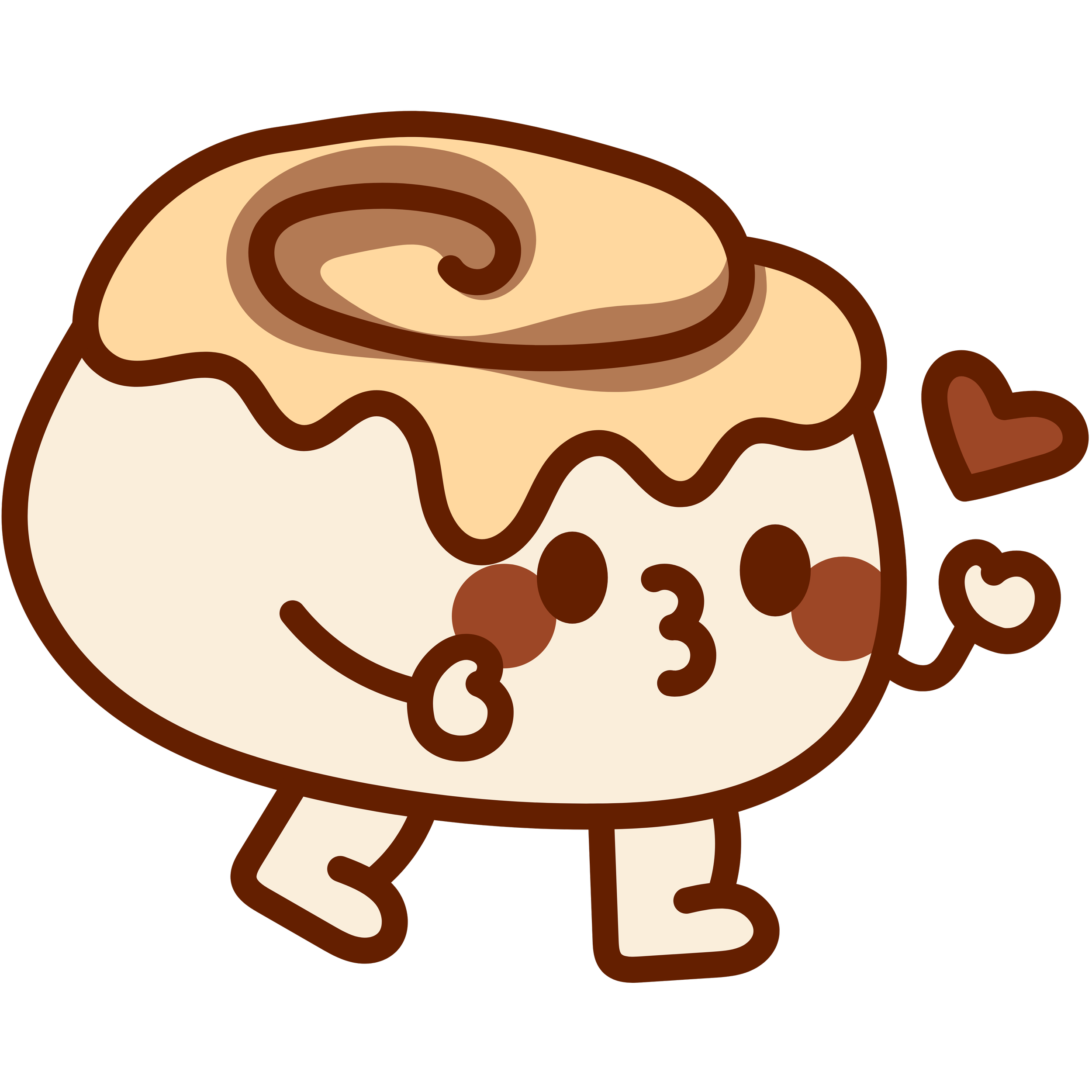 Cartoon of a slice of chocolate chip cookie with chocolate chips and a bite taken out.