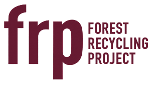 Logo of the Forest Recycling Project with large letters 'frp' and small text 'Forest Recycling Project' to the right.