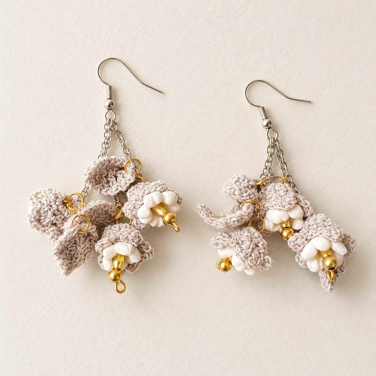 Blossom: Crochet Floral Cluster Earrings