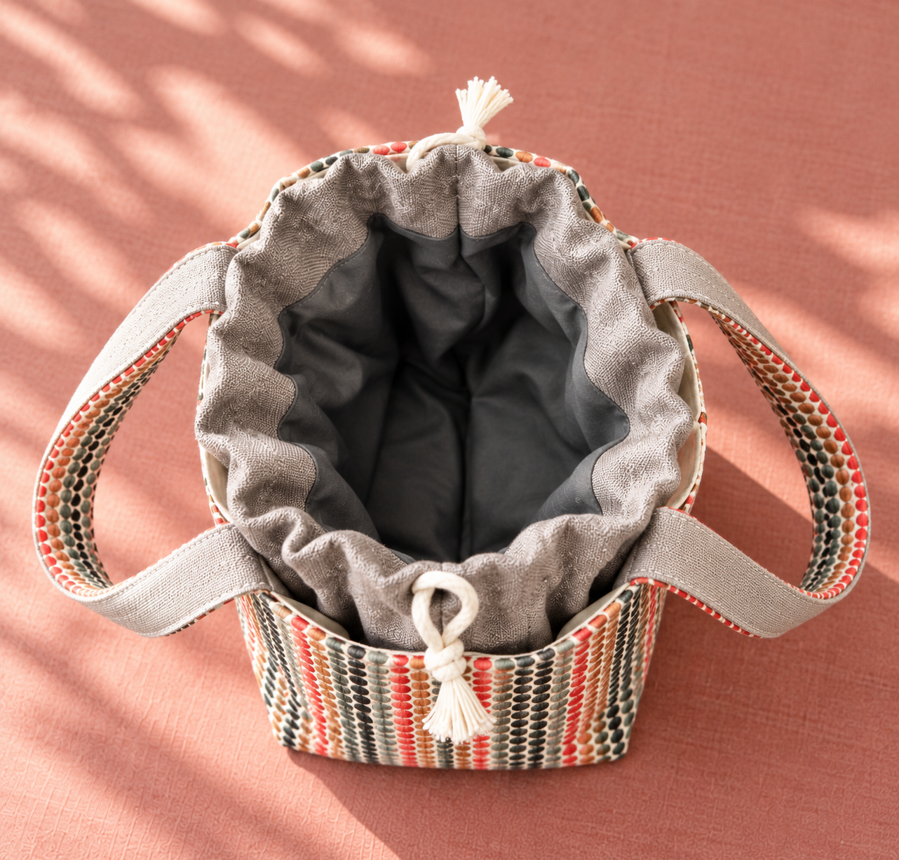 Overhead Drawstring Tote in Dappled Light 1.png