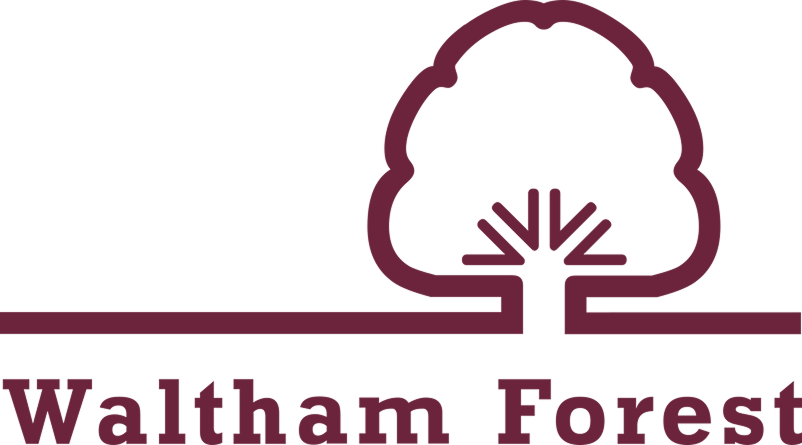 Line drawing of a tree with the words "Waltham Forest" beneath it.
