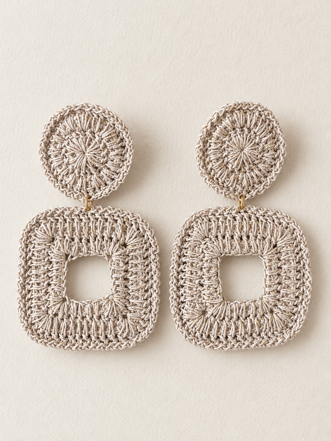 Geometric | Handmade Square Crochet Earrings