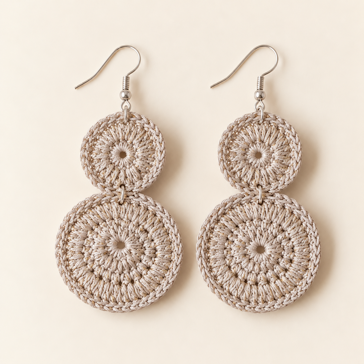 Solstice | Handmade Double Circle Crochet Earrings