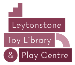 Logo for Leytonstone Play Centre with stylized text and graphic elements.