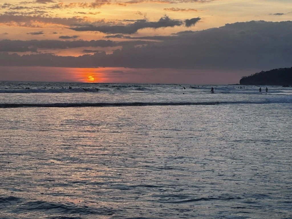Sunset over the beach near Playa Grande, where leatherback turtles nest from October to February