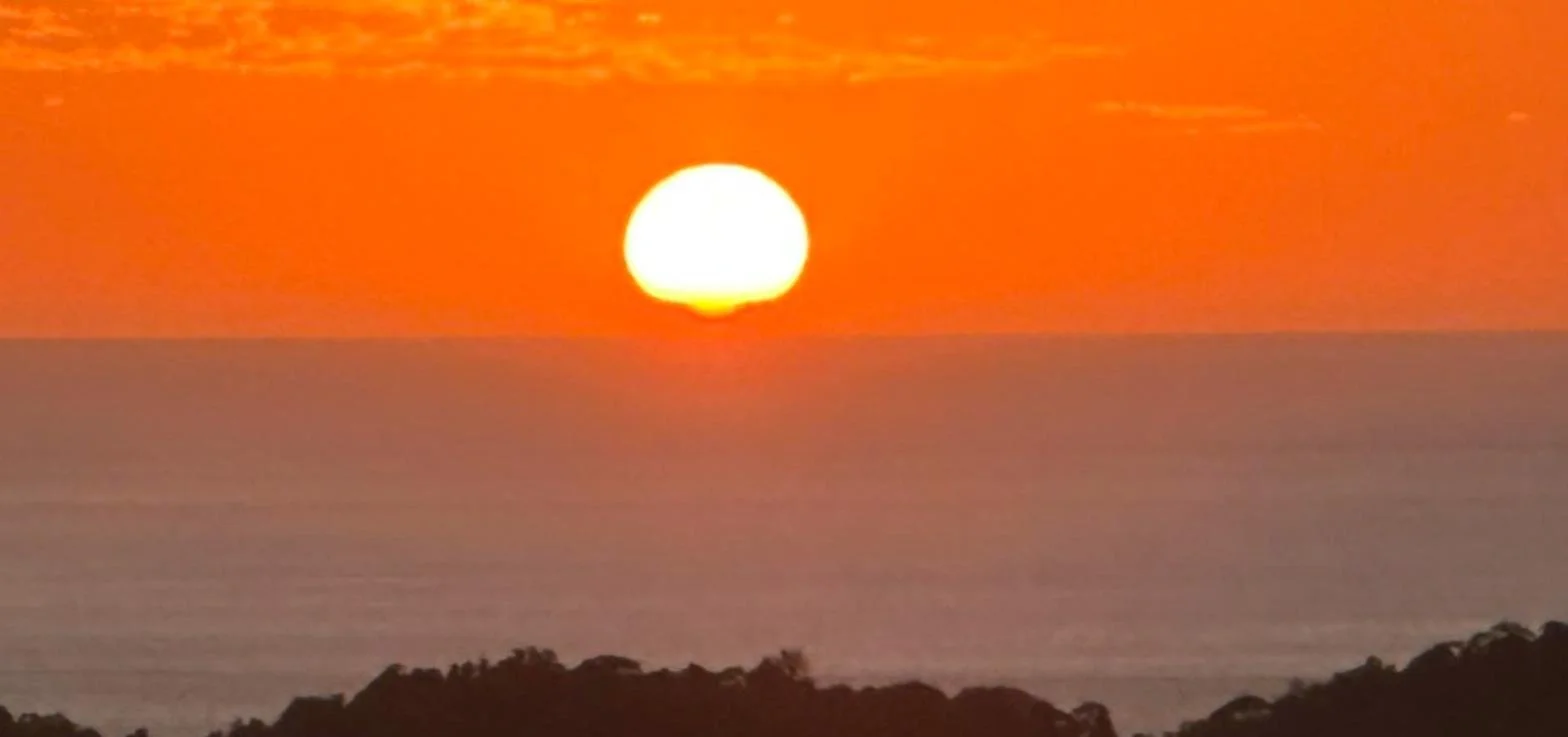 Sunset over the Pacific Ocean from the hills above Playa Grande, Guanacaste, Costa Rica
