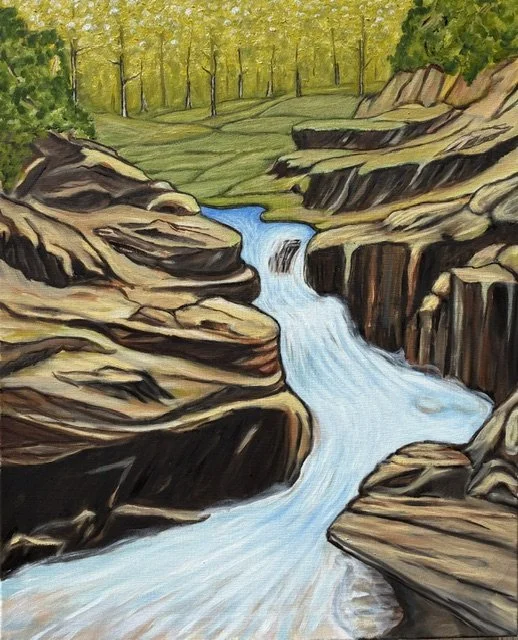 Rocky Mountain Stream, Oils on Canvas, 24 x 30"