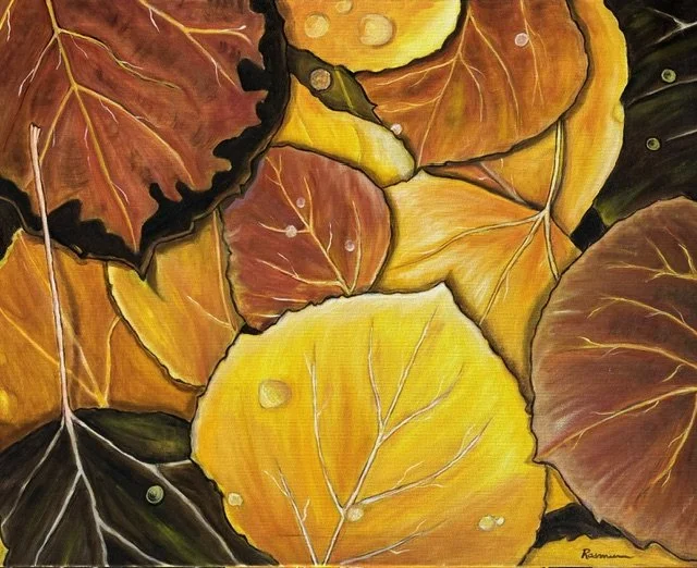 Aspen Leaves on the Forest Floor, Oils on Canvas, 30 x 24"